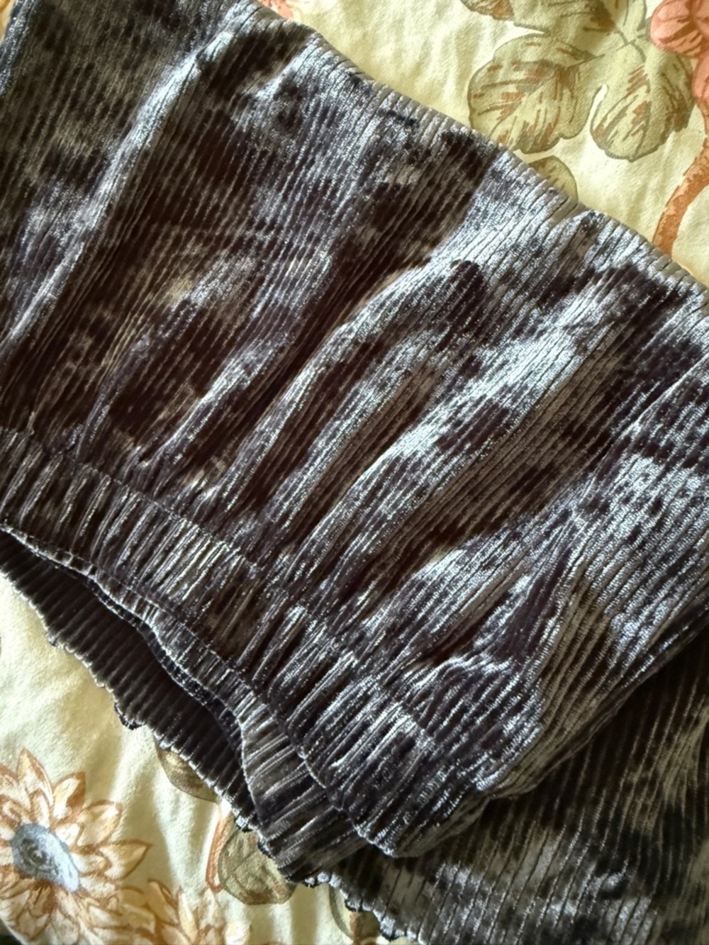 Velvet Ribbed Black Cami & Short Set - Picture 3 of 3